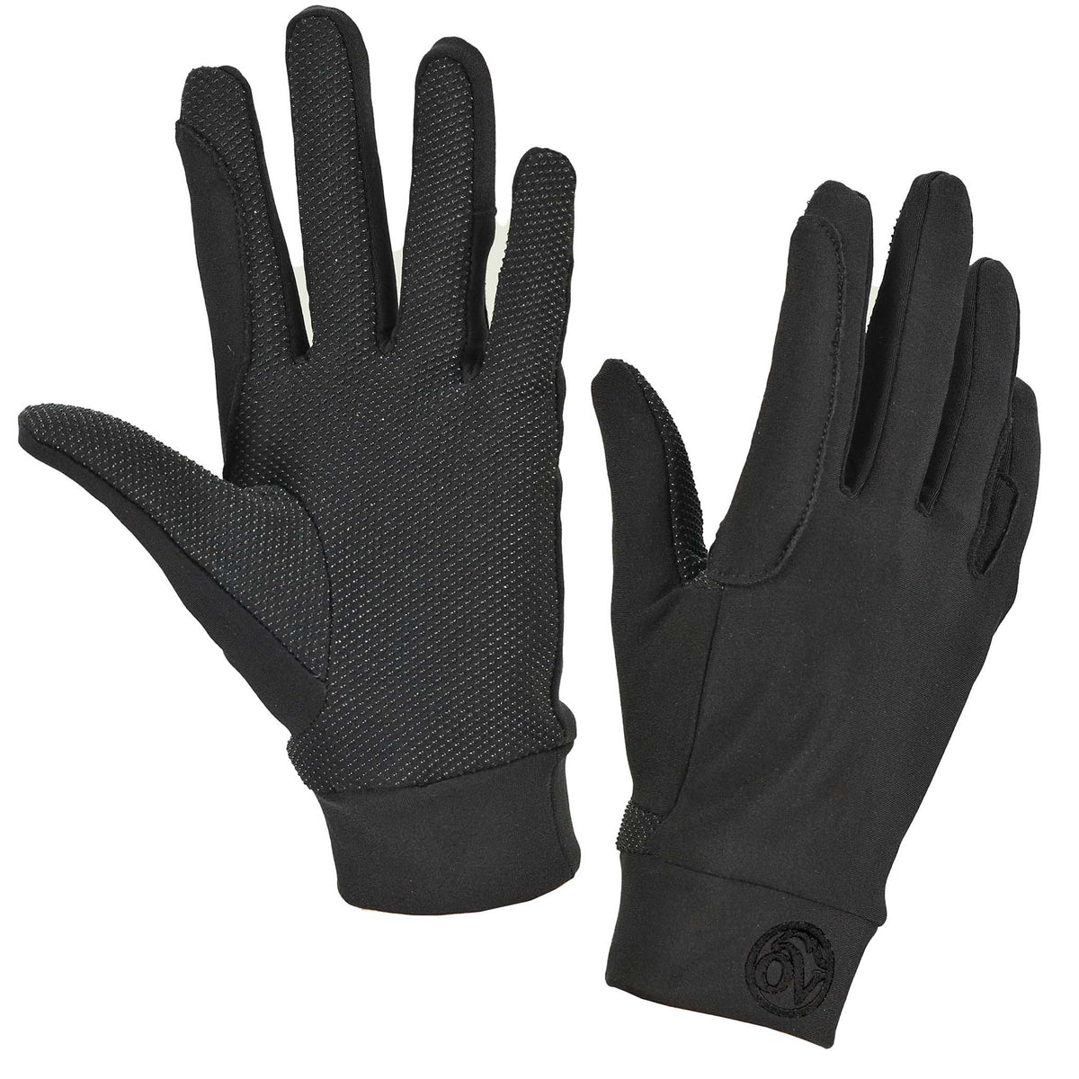 Oil-Tac Coppertech Leather Premium Riding Glove in Black Medium 7 / Black